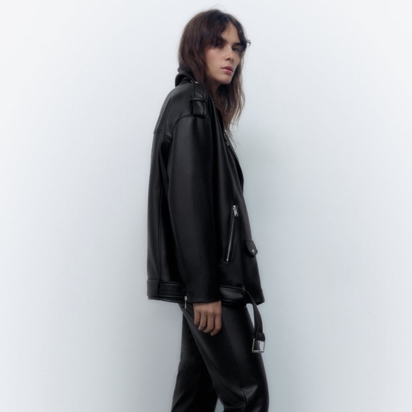 Brand New Zara Oversize Faux Leather Jacket, size M - Picture 4 of 8